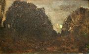 Charles Francois Daubigny Rising Moon in Barbizon oil painting on canvas